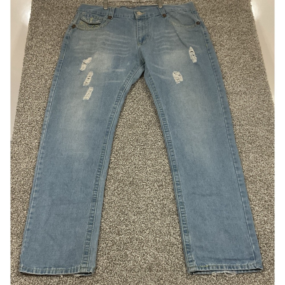 True Religion World Tour Rocco Straight 38x31 Measured Med Wash Relaxed